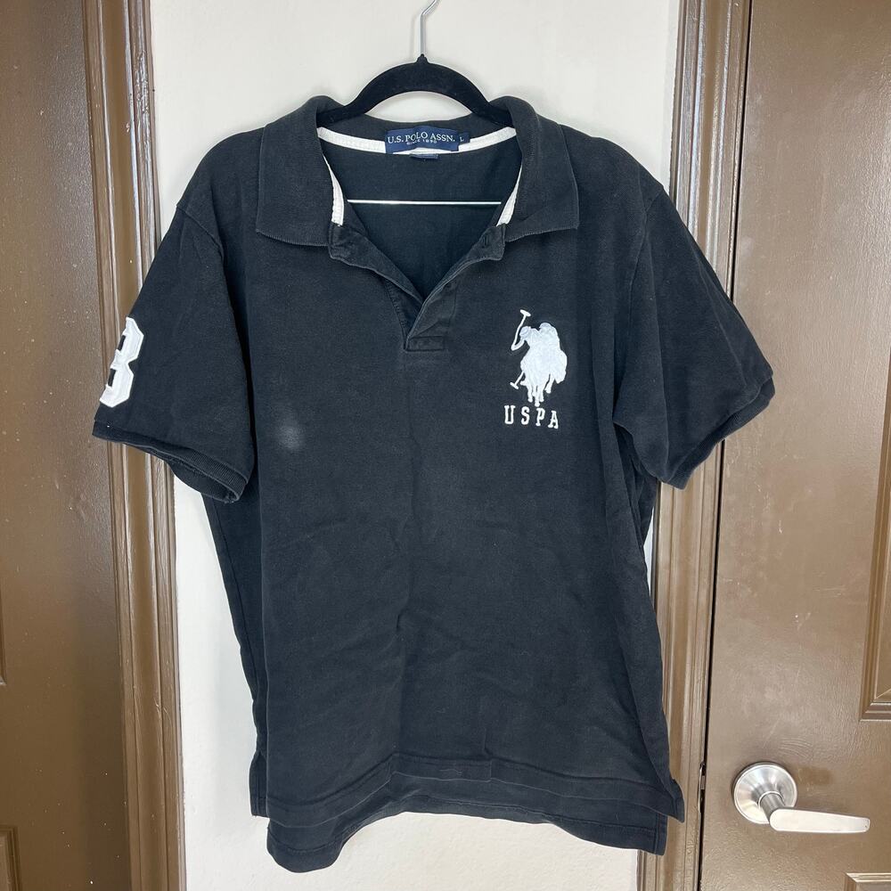 U.S. Polo Assn. Big Pony Polo Shirt L Number 3 Preppy Equestrian Embroidered